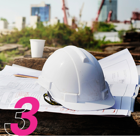 Construction hat image with number 3