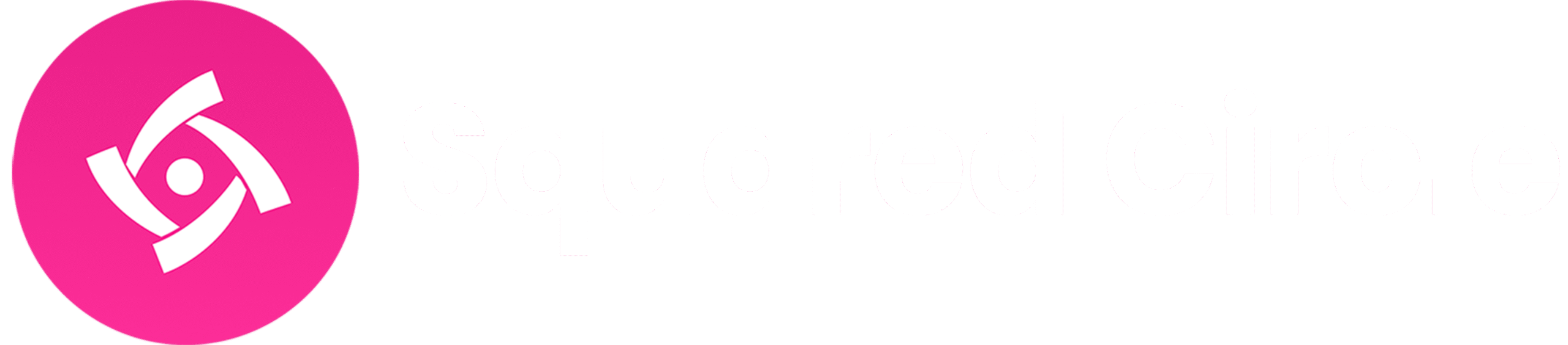 Squared Circle Logo White With Text Horizontal